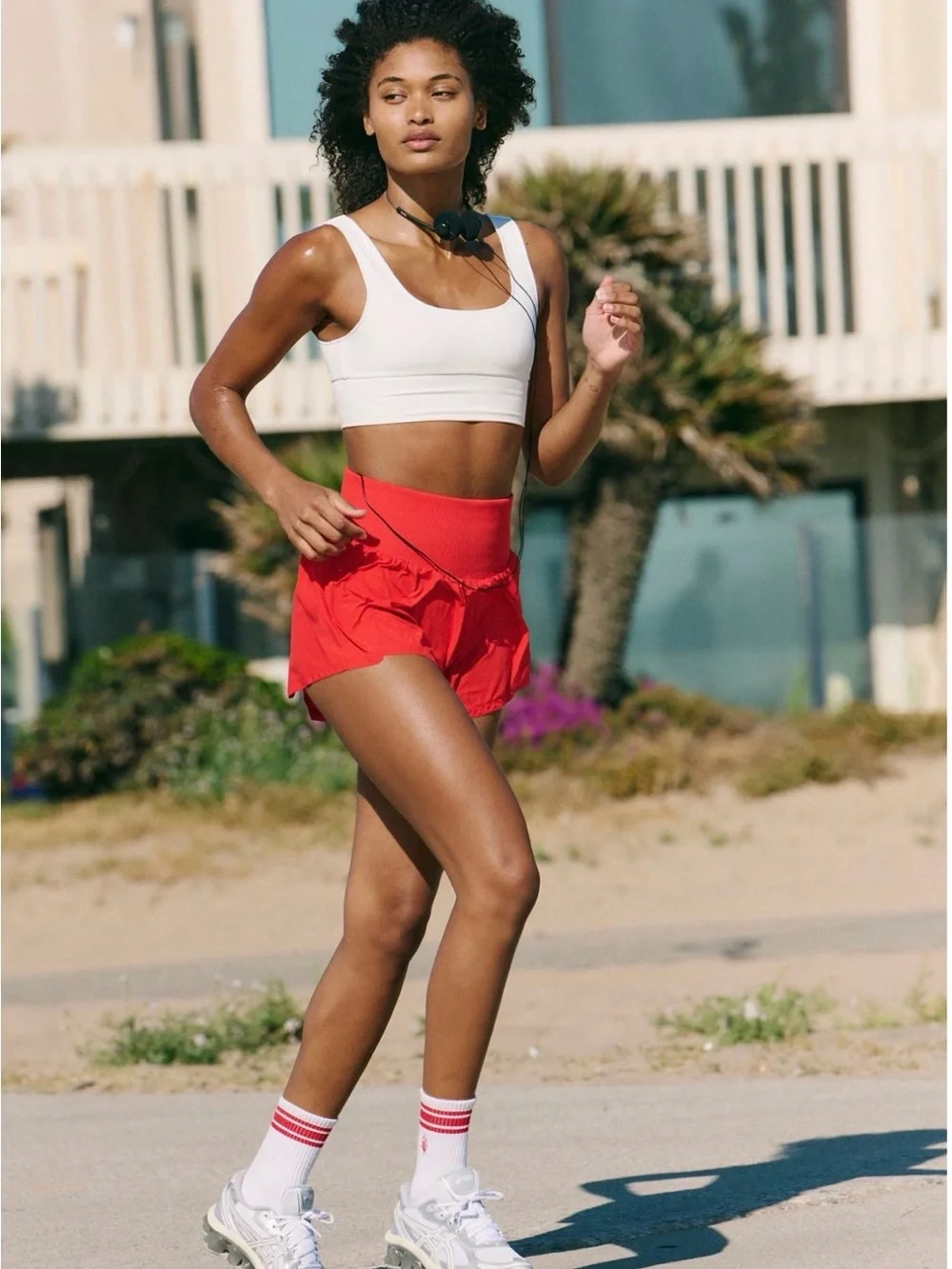 Free People Carpe Diem High Waisted Shorts- Red - Picture 3 of 5
